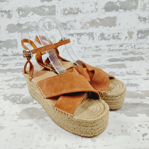 New Rag & Bone Hera Espadrille Wedge Suede Sandal A569 - Picture 4 of 13